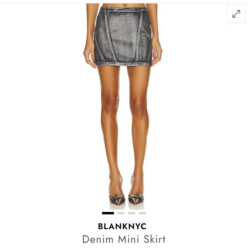 Blank NYC Black Denim metallic Mini Skirt - revolve brand.